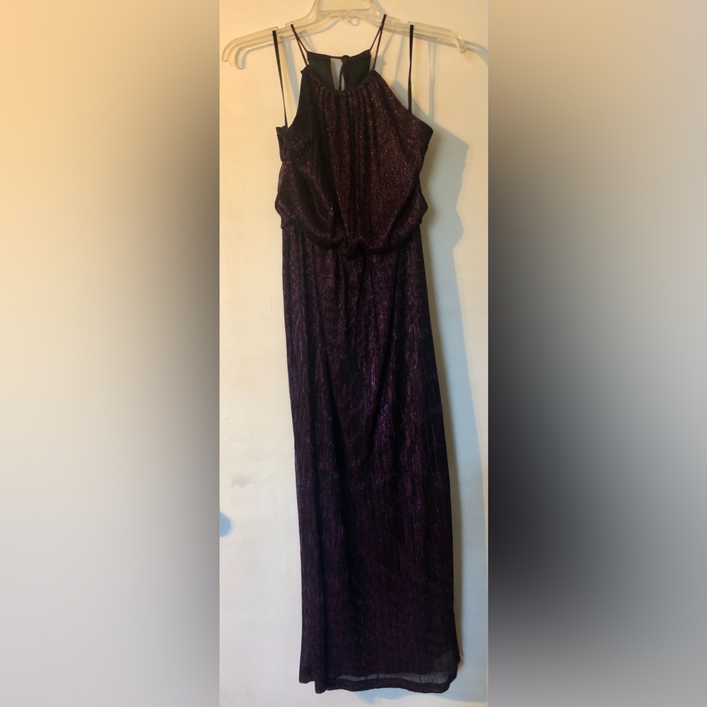 Enfocus Studio Purple metallic halter dress size 12